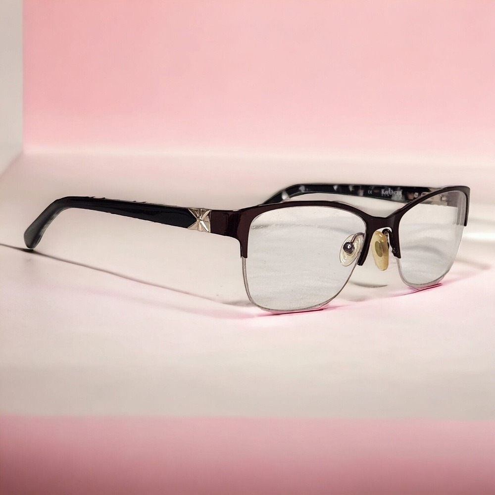 Kay Unger New York Eyeglasses Frame Only K180 Brown 53-17-135 Gray Half Rim